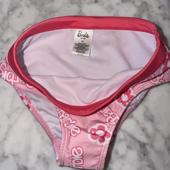 NWT Barbie Floral Pink Kids Rashguard Swim Set 3T - Picture 5 of 12